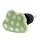 Lime White Dot Cloud Ceramic Wine Bottle Stopper